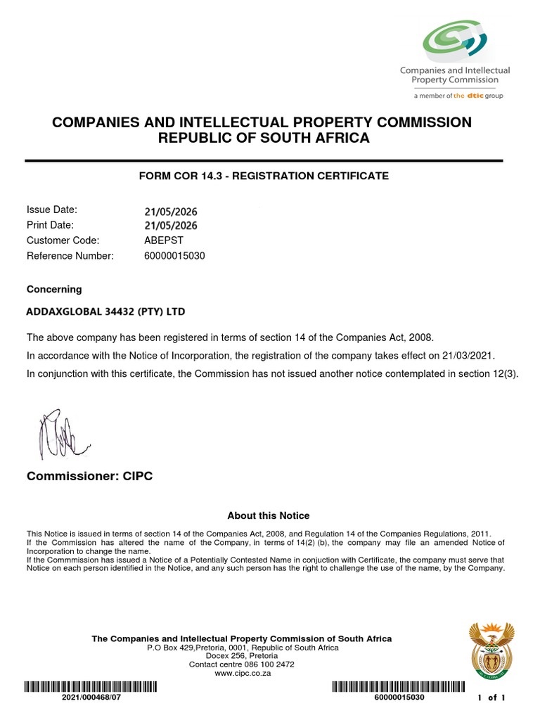Certification